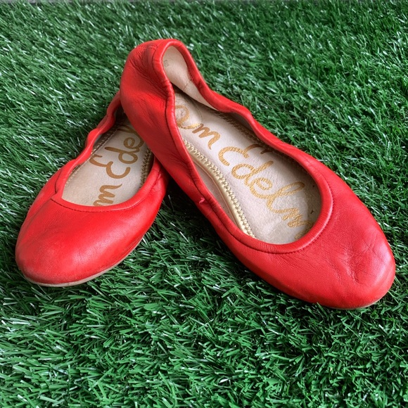 Sam Edelman Floyd Nappa Flats in Red - Picture 3 of 5
